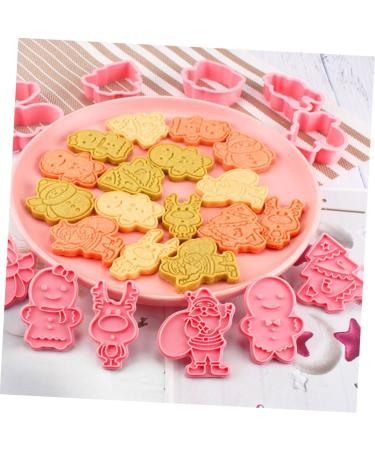 Cabilock 12 Pcs Biscuit Mold Christmas Embossing Mold Silicone Chocolate Mould Tool 3D Pink Pp Household - Buy Online on SooperMarket.com