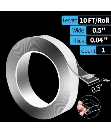 Art3d Double-Sided Heavy Duty Mounting Tape - 10FT Multipurpose Removable Adhesive Foam Tape - Reusable Transparent Tape for Household Items - 1/24 x 1/2 x 10 - Buy Online on SooperMarket.com