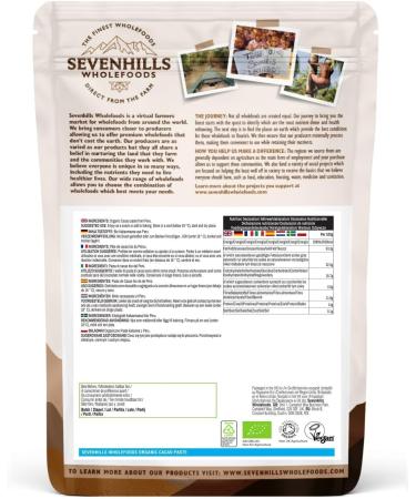 Sevenhills Wholefoods Organic Cacao Paste Drops 500g - Unsweetened Chocolate Wafers 500g (Pack of 1) - Buy Online on SooperMarket.com