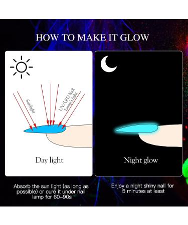 MSRUIOO Glow in the Dark Gel Nail Polish Set - 6 Luminous Neon Colors for DIY Nail Art | Fluorescent Gel Polish with Glow Effect | Soak Off UV Gel Polish - Buy Online on SooperMarket.com