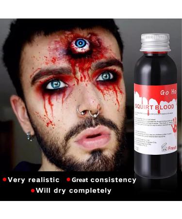 Go Ho Fake Blood Makeup (2 oz) - Realistic & Washable Halloween Blood for Scar Wound, Cosplay, SFX - Zombie & Vampire Effects - 2 OZ - Buy Online on SooperMarket.com