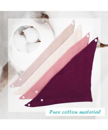 WD&CD Triangle Baby Dribble Bibs - 4 Pack, Adjustable Buttons, Soft & Absorbent | Boys Girls - Buy Online on SooperMarket.com