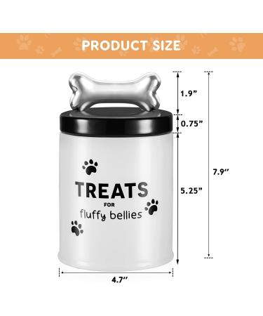 Fluffy Bellies Dog Treat Jar - 5 Cup Black White Ceramic Container - Farmhouse Dog Cookie Canister - Rustic Pet Food Jar - Buy Online on SooperMarket.com