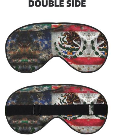 SSIMOO Mexican American Flag Eye Mask | Soft & Breathable Sleep Mask for Travel | Relaxation & Comfort - Buy Online on SooperMarket.com