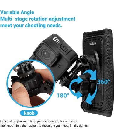 Buy Telesin Backpack Shoulder Strap Bracket for GoPro & DJI OSMO | 360 Rotatable PAD-J Hook & Action Camera Accessories - Buy Online on SooperMarket.com