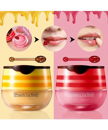 Buy Honey Pot Propolis Lip Balm - Hydrating Moisturizing Lip Mask for Nourished Lips | Anti-Wrinkle Overnight Repair Care for Men & Women - Buy Online on SooperMarket.com