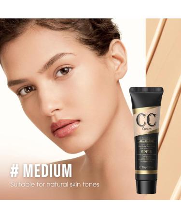 CC Cream Color Correction Cream with SPF 15+ All-In-One Full Coverage Foundation Concealer Full Coverage Anti-Redness Skin Tone Adjusting Sun Protection Natural Glowy Makeup Medium 30g 40.00 ml (Pack of 1) Medium - Buy Online on SooperMarket.com