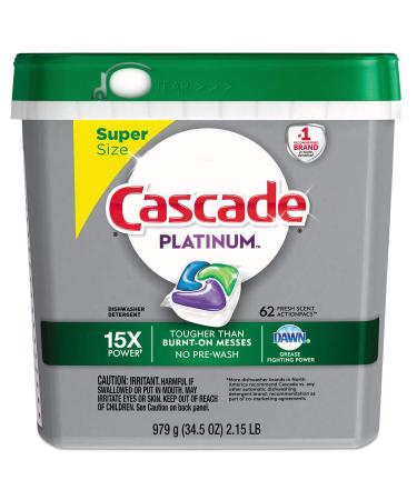 Cascade 97726 ActionPacs Fresh Scent 34.5 oz 62/Bag 3 Bags/Carton