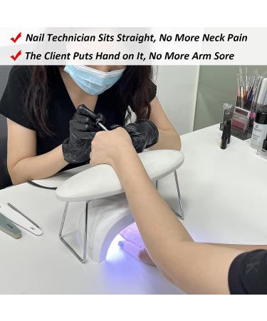 Nail Arm Rest - Professional Microfiber Leather Manicure Hand Cushion Stand in White - Buy Online on SooperMarket.com