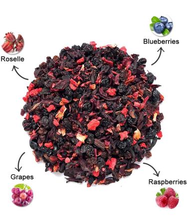 Plant Gift Currant Berries Blueberry Raspberry Tea Bags hibiscus tea bags Roselle Blueberries Grapes Raspberries Into Iced Tea & Hot Tea Oganic Fruit Herbal Tea 70G/2.5oz - Buy Online on SooperMarket.com