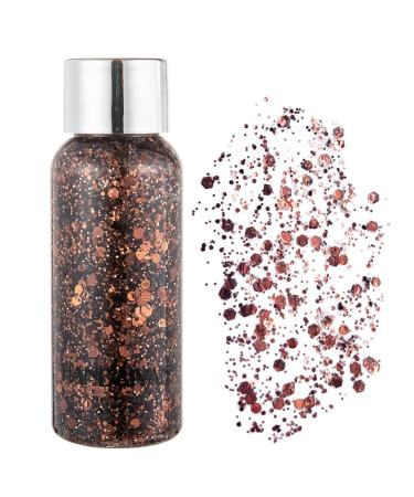Tireow face body gel eye hair shadow glitter kit mix eyes loose powder glitter sequin chunky powder for music festival masquerade party birthday wedding (g)