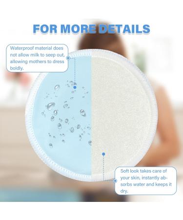 Bamboo Fiber Nursing Pads - 10 Piece Set with Laundry & Travel Bags | Washable Leak Proof Breastfeeding Essentials for Moms (Sky Blue - Buy Online on SooperMarket.com