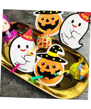 OFFSCH 50pcs Halloween Candy Tag Lollipop Decoration Lollipop Card Halloween Decor Packaging Decoration Card Lollipop Packaging Card Tooth Charms Message Card Pencil Caps Pumpkin Ghost - Buy Online on SooperMarket.com