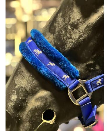 Equipride Horse Print Fur Padded Nylon Headcollars with Lead Rope Royal Blue (Mini Shetland) Royal Blue Mini Shetland - Buy Online on SooperMarket.com