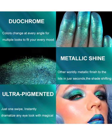 Afflano Shimmery Green Multichrome Eyeshadow - Long-Lasting Glitter for Green Eye Makeup - Buy Online on SooperMarket.com