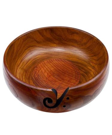 Wooden Yarn Bowl with Holes Holder 7.87''3''Rosewood Handmade Craft Knitting Bowl Storage Knitting and Crocheting Accessories Kit Organizer, Perfect for Mother's Day and Christmas Gift X-Large
