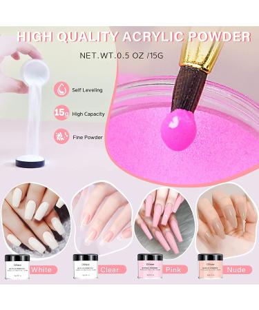 Acrylic Nail Kit for Beginners - Professional 10 Color Powder Set with Brush - Nail Extension Form Set-2 - Buy Online on SooperMarket.com