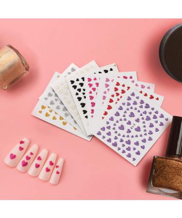 PAGOW 16 Sheets Heart Nail Art Stickers - Self-Adhesive Love Decals for Nail Decoration - Fingernail Stickers for Women, Girls, Kids - Buy Online on SooperMarket.com
