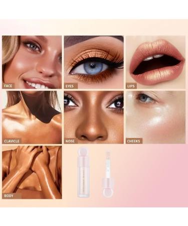 Liquid Highlighter Liquid Blush with Face Brush Long Lasting Smooth Lightweight Smudge Proof Blush+ Highlighter 2#+4# 1 count (Pack of 2) - Buy Online on SooperMarket.com