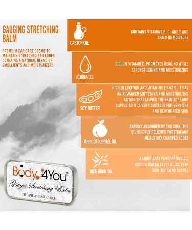 BodyJ4You 2PC Piercing Aftercare Set - Jojoba Oil Ear Balm for Gauges, Tapers, and Plugs - Buy Online on SooperMarket.com