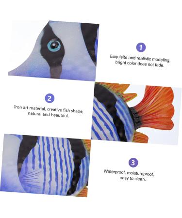 ABOOFAN 1pc Decorative Fish Wall Hanging Ornament Metal Fish Wall Art Wall Hanging Decoration The Fence Iron Purple 26x16.3cm - Buy Online on SooperMarket.com