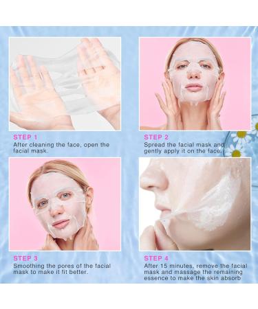 Besnel Collagen Facial Masks - 48 Pack, Plant Extract & Sodium Hyaluronate, for All Skin Types, Korean Spa Face Mask - Buy Online on SooperMarket.com