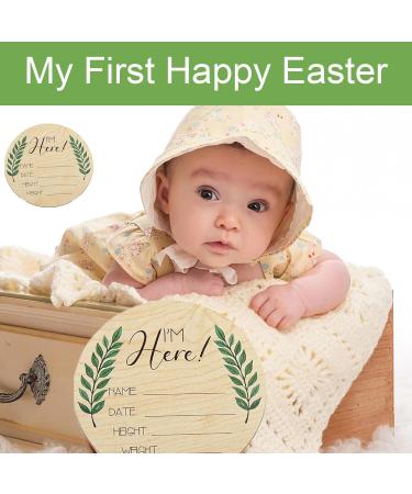 7pcs Wooden Baby Monthly Milestone Cards | Double Sided Newborn Welcome Sign | Baby Milestone Stickers for Boy and Girl - Buy Online on SooperMarket.com