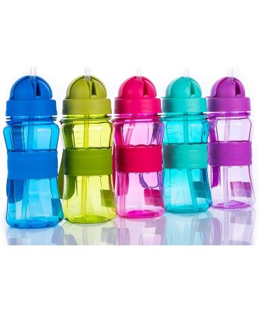 Ecteco 12oz Kids Water Bottle with Straw, Leak Proof BPA-Free Tritan - Blue | Cute, Lightweight, Sturdy | Perfect for School and Outdoor Activities - Buy Online on SooperMarket.com
