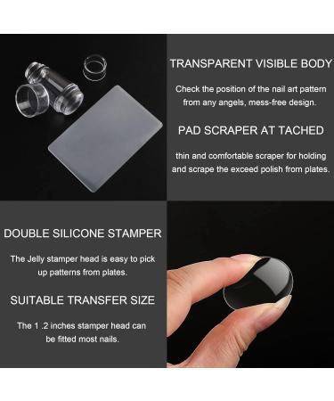 Junebrush Double-Sided Nail Stamp Set - Clear French Manicure Silicone Stamping Tool & Design Accessories for Nail Art - Buy Online on SooperMarket.com