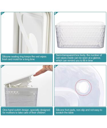 Jitnetiy Large Capacity Wipes Holder Dispenser Box - Dustproof, Freshness-Keeping Wipes Case with Lid (White) - Buy Online on SooperMarket.com