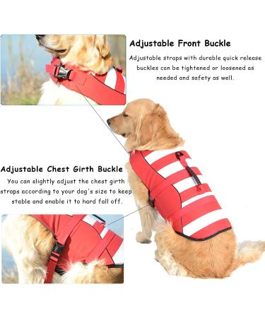 Fragralley Medium Dog Life Jacket in Bright Red | Swimming Safety Vest with Rescue Handle and High Visibility | Superior Buoyancy for Summer Adventures - Buy Online on SooperMarket.com