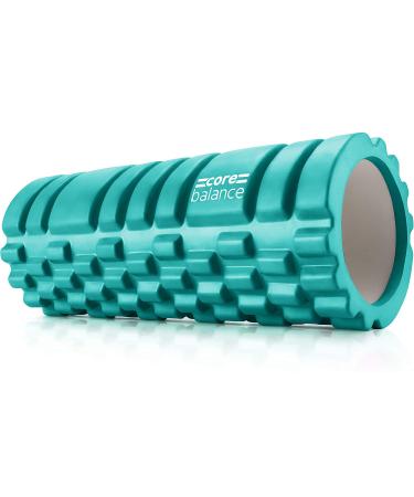 Core balance fascia roller back spine and full body for deep tissue massage - textured sport foam scooter for the massage of trigger points - fascia roller spine for fitness gym physio aquamarin
