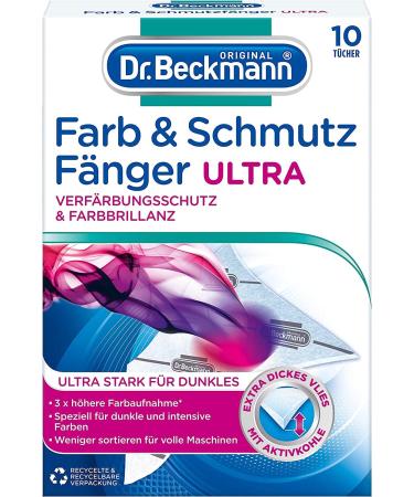 Dr.Beckmann color & dirt catcher Ultra |Long -lasting color protection for dark laundry and intense colorsUltrast -strong and with activated carbon for color brilliant |10 towels 10 pieces (1 pack) green