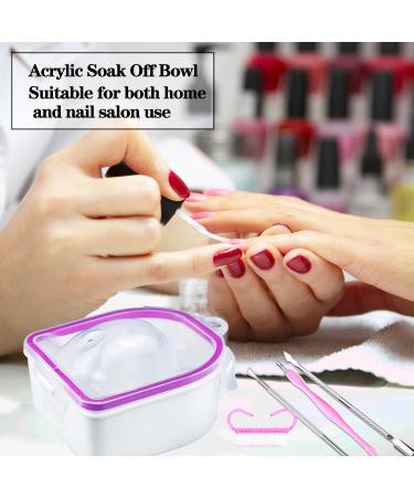 Nail Soaking Bowl Set for Gel Polish Remover & Cuticle Care - 2pcs Pink Soak Off Bowls with Tools - Buy Online on SooperMarket.com