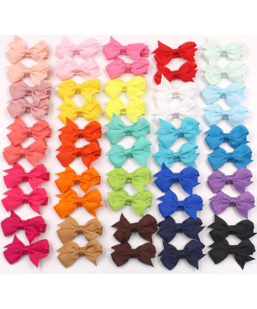 50 Pcs Tiny Baby Hair Clips - Alligator Clips Hair Bows for Girls in 25 Pairs - Hair Barrettes for Infants and Toddlers - Assorted Colors - Buy Online on SooperMarket.com