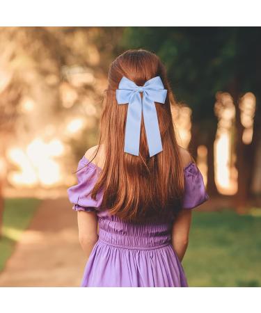 2 Pack Bow Hair Clips Pink Hair Bows for Women Girls Large Bow Clips Hair Barrette Hair Accessories(Light Blue) - Buy Online on SooperMarket.com