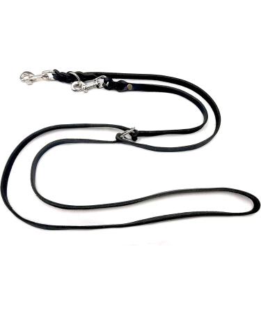 Adjustable Dog Liner for Small & Large Dogs - 2.40m Double Linen Leash (15mm Black) | International Shipping - Buy Online on SooperMarket.com