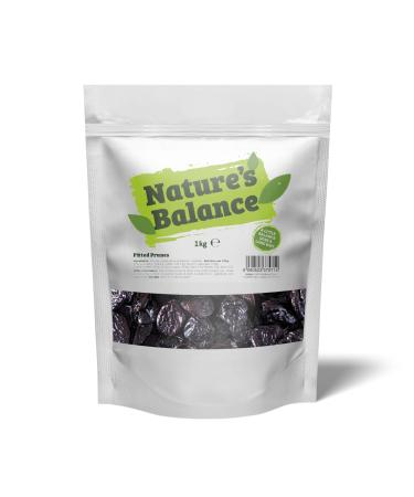 Natures Balance Prunes Pitted 1kg Soft Sticky & Rich Low Fat Ideal Healthy Vegetarian Snack