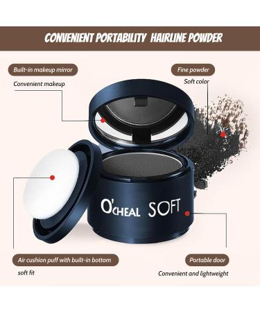 Trendyfave Hairline Powder Instantly Hairline Shadow Powder Quick Cover Grey Hair Root Concealer Eyebrows & Beard Line Sweatproof and Waterproof Hair Dye with Mirror & Puff Portable 1# Black brown - Buy Online on SooperMarket.com