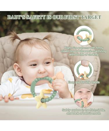 ClDy Ocean Green Bite Ring for Babies | BPA-Free Silicone Teething Toy | Soothing & Stimulating Gums | Ideal for 3 Months+ - Buy Online on SooperMarket.com