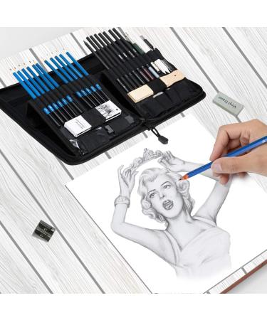 41-Piece Sketch Pencils Set with Sketchbook | Complete Artist Kit for Kids, Teens, and Adults | Professional Drawing Set with Erasers, Pastels, and Case - Buy Online on SooperMarket.com