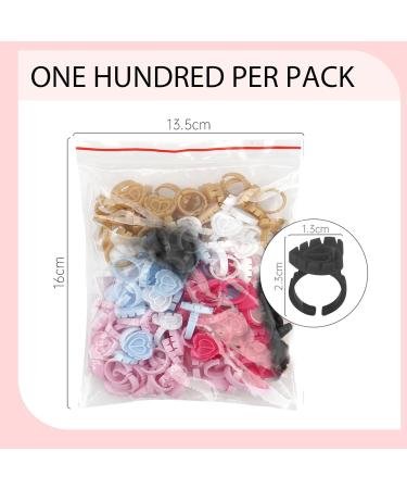 100PCS Flower Shaped Cups Practical Rings Cup For Makeup Artists And Beauty Enthusiasts Mixed Colors - Buy Online on SooperMarket.com