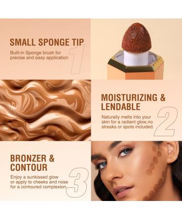 URQT Liquid Contour Wand - Sponge Tip, Highly Pigmented, Long Lasting, Natural Finish (Golden Sun) - Buy Online on SooperMarket.com
