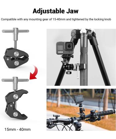 SmallRig Super Clamp Mount with Mini Ball Head & Hot Shoe Adapter for LCD Monitors, LEDs, Flash, Microphones - Compatible with Gopro, DJI Action 2, Insta360 - Buy Online on SooperMarket.com