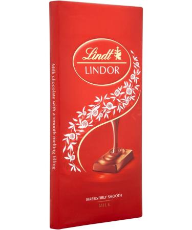 Lindt - Lindor - Milk Bar - 100g (Pack of 10) - Buy Online on SooperMarket.com