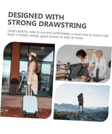 WOONEKY Hair Dryer Storage Bag Canvas Hair Dryer Organizer Bags for Travel Curling Iron Fabric Miss Modeling 33x30cm Light Grey - Buy Online on SooperMarket.com