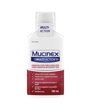 MUCINEX MULTI-ACTION Congestion Stuffy Nose & Cough Liquid 180 mL
