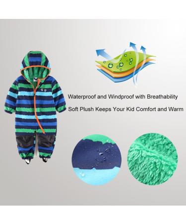 Umkaumka Water Repellent Baby Onesie Romper Jumpsuit - Muddy Play Outfit Blue 12-18 Months - Buy Online on SooperMarket.com
