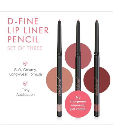 Beauty For Real D-Fine Lip Liner Pencil Set - Neutral Light, Neutral, & Neutral Deep - Creamy Texture - Easy Application - Set of 3 - Gift Set - Buy Online on SooperMarket.com