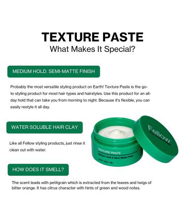 Fellow Barber Texture Paste - Premium Quality, Versatile Styling Hair Product - 100% Natural Fragrance, Water Soluble - Paraben, Sulfate & Cruelty Free (1.36 oz) - Buy Online on SooperMarket.com
